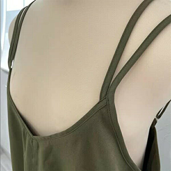 【全店通用25％OFFクーポン】レディース キャミソールワンピース 夏ワンピース マキシワンピース ロングワンピース ドレス フレア ノースリーブ vネック フリル カジュアル 着痩せ 可愛い ゆったり 2色 通勤 通学 フリ lxom-10018866 大森麗萱 サンプル画像3