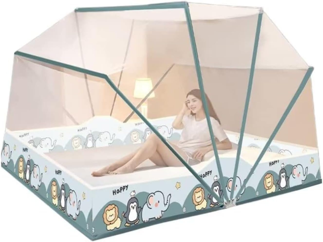 蚊帳 折りたたみ 蚊帳 ワンタッチ 底なし モスキートネット ベッド 蚊帳 テント 大型 組立不要 折りたたみ式 密度が高い 安定 底無し 収納便利 軽量 夏用 虫?蚊よけ 転落防止 通気性 大空間