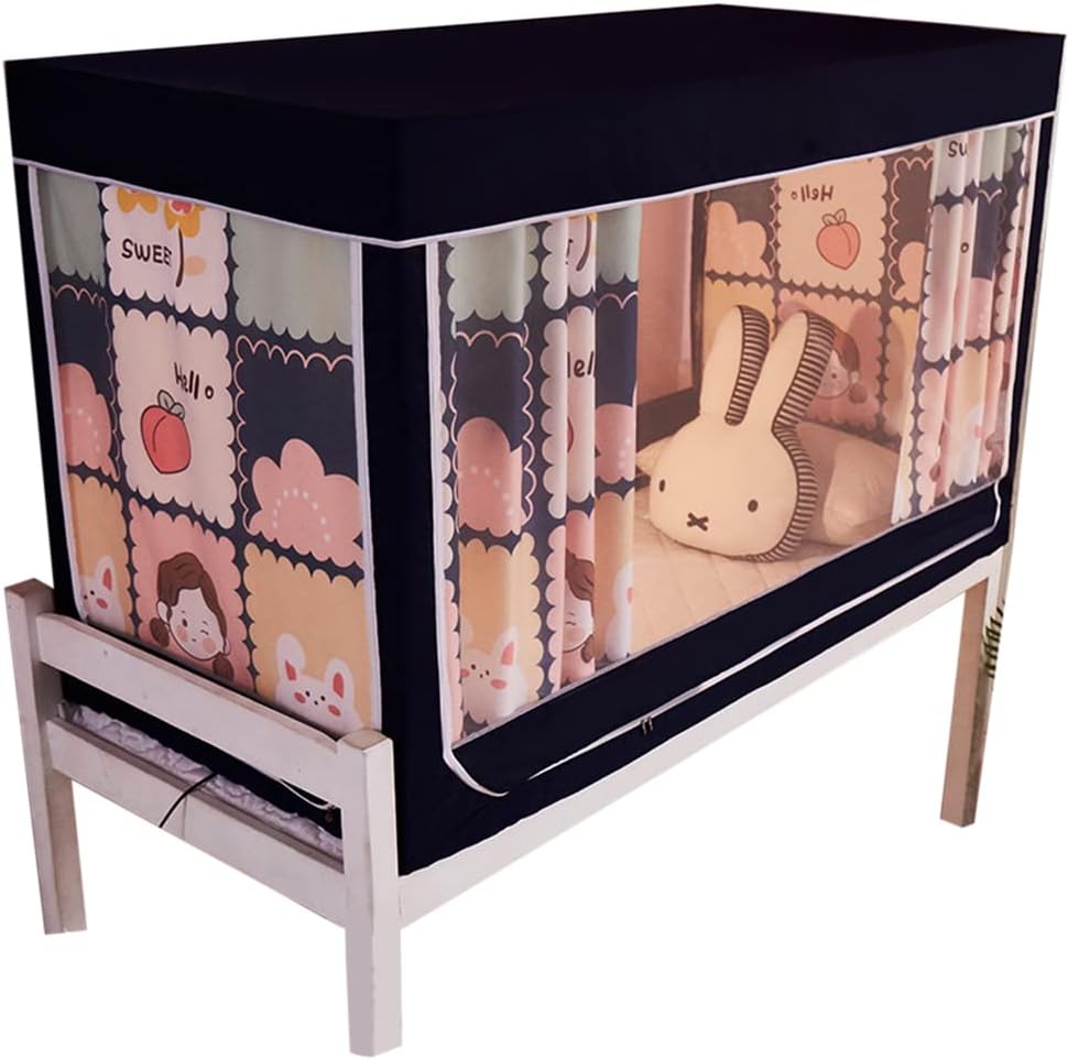 三開け シングルベッド テント 学生寮 ワンタッチポップアップテント蚊帳 防塵シェーディング プライバ..