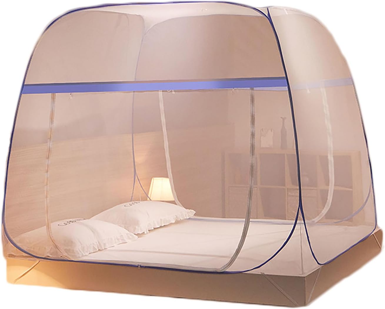 蚊帳 ワンタッチ モスキートネット 折りたたみ式 箱型の蚊帳 蚊よけ 虫除け 夏 蚊対策 全方位ガード テ..