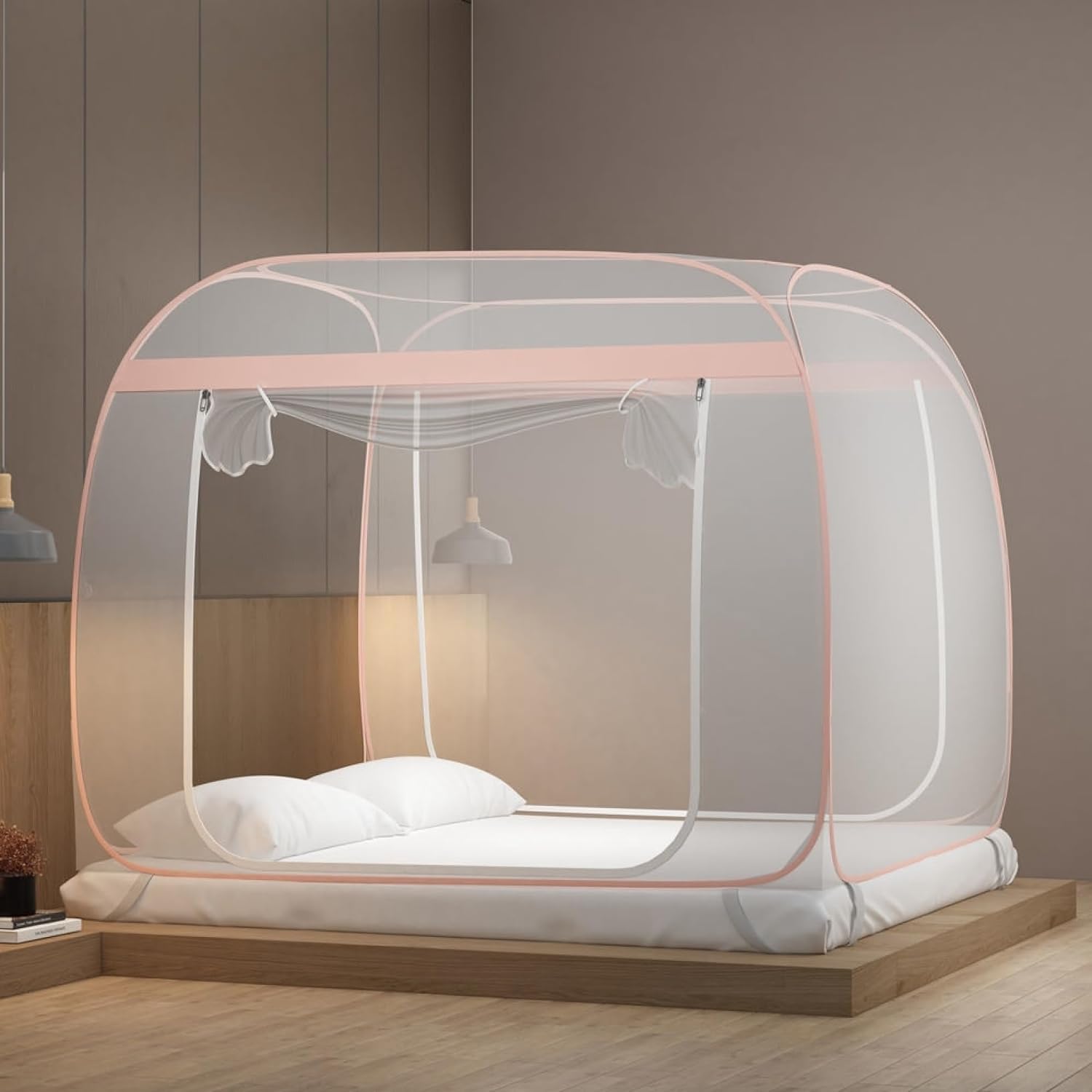 蚊帳 夏 かや 120*200cm 蚊対策 全方位ガード スクエア蚊帳 テント式 通気性よい 子供 大人 組み立て簡..