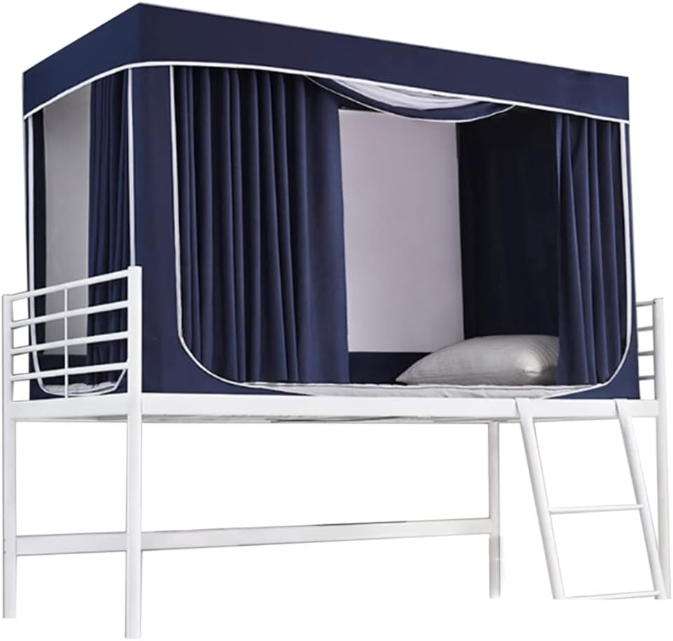 多機能ベッドキャノピー ワンタッチ式蚊帳 三開けドア 学生寮 シングルベッド 上段と下段ベッド通用 室..