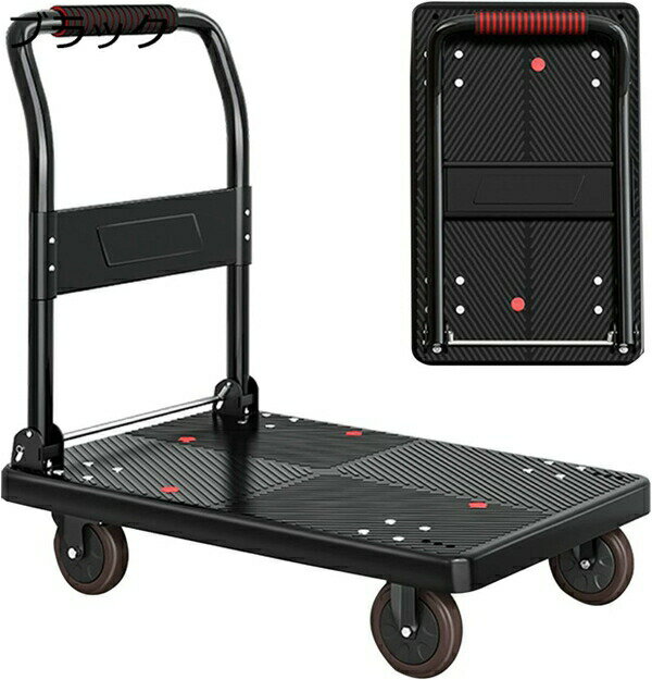 台車 ハンドキャリー キャリーカート 業務用台車 72×47cm 90*60cm 折りたたみ台車 重い平台車 耐荷重 300kg 耐摩耗性 ブレーキ機能付 コンパクト台車 運搬台車 荷台車 荷物台車 家庭用 業務用 運搬