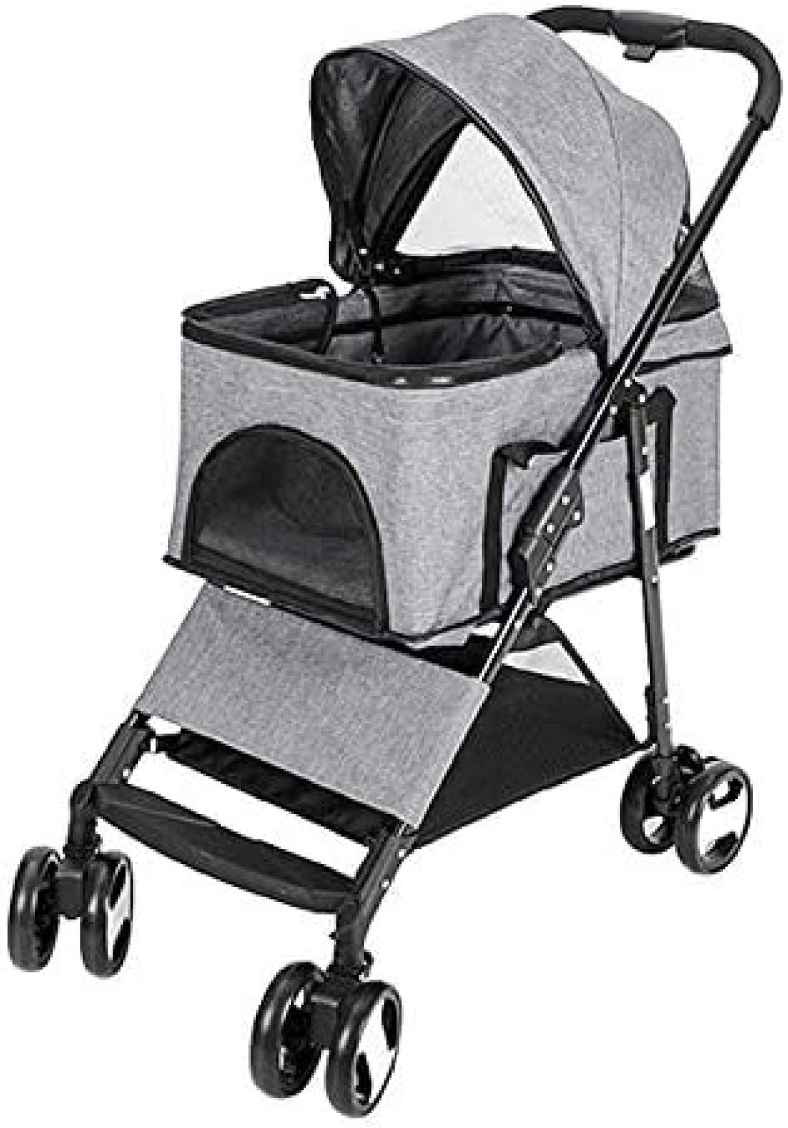 ペットカート ベビーカー バギー 犬 猫 多頭 折りたたみ 小型犬 リード2本付き 多...