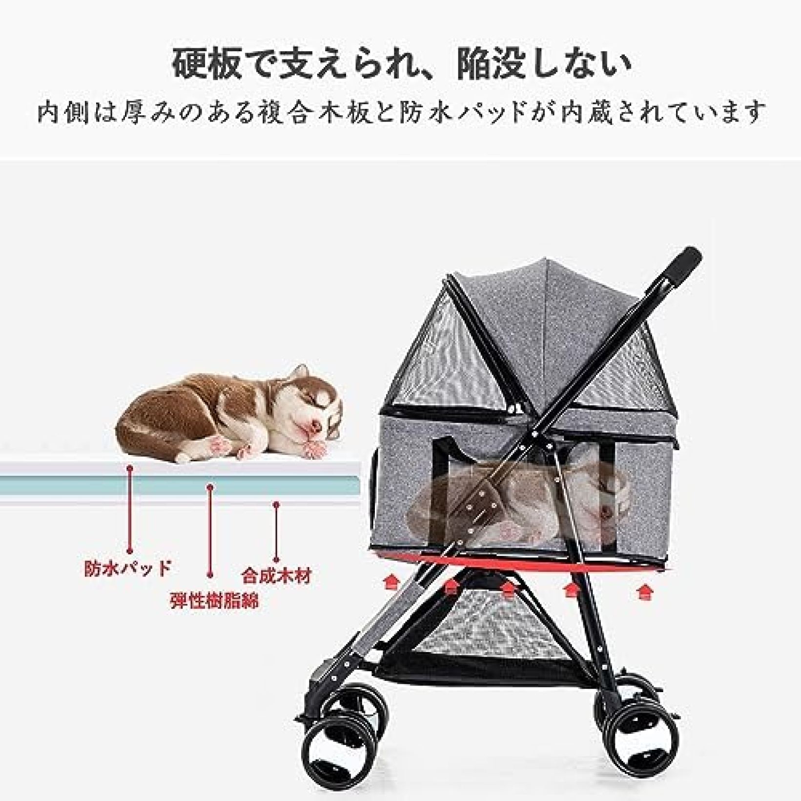 ペットカート ベビーカー バギー 犬 猫 多頭 カート 分離型 ペットカート 小型犬 ...