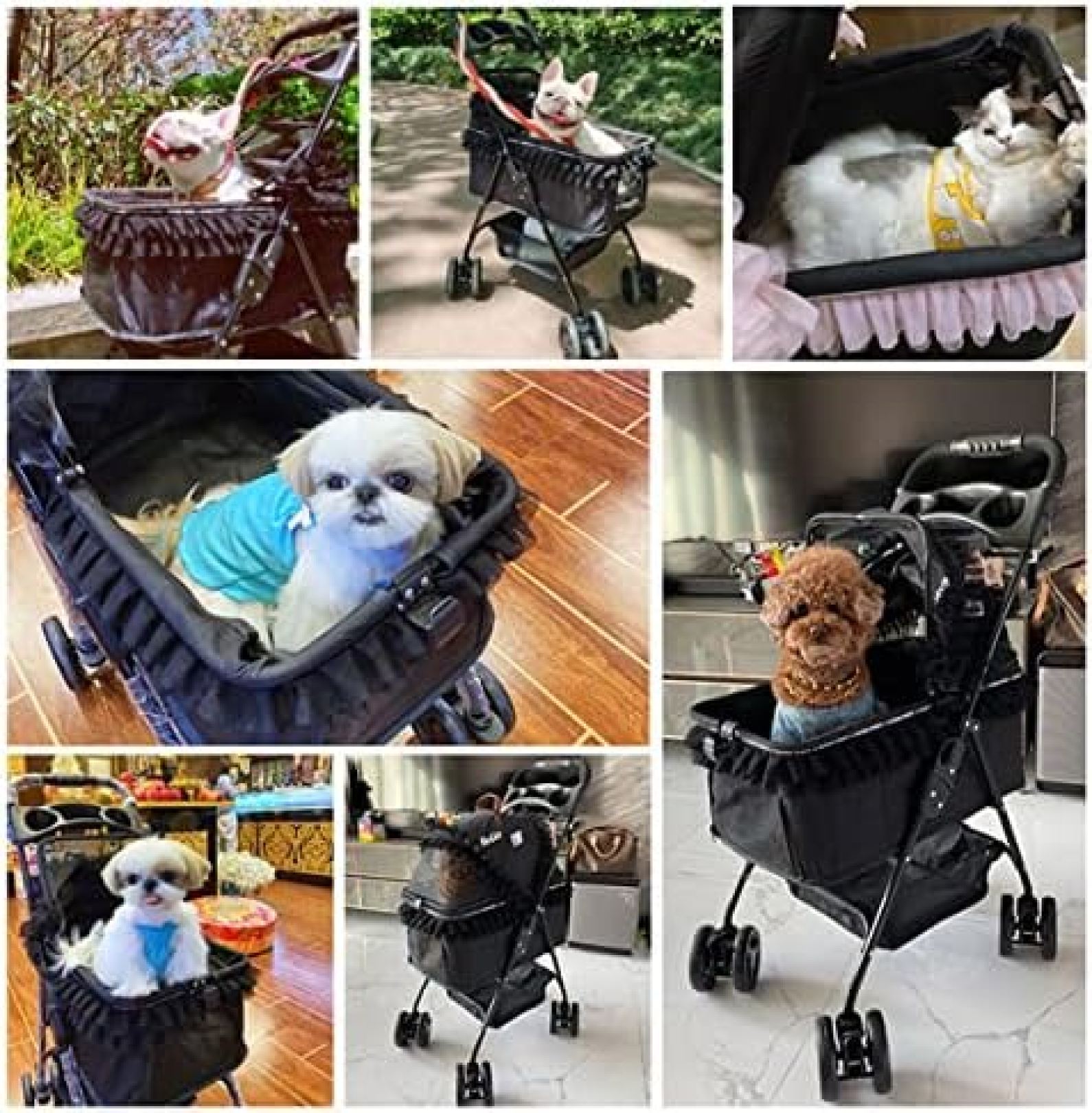 ペットカート 犬用ストローラー 中小大容量ネットバッグ用ペット犬用ストローラー ...
