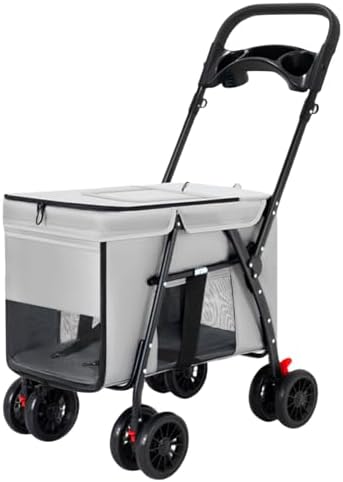 ペットカート 犬用 犬用ベビーカー ペットバギー 折りたたみ式 犬 カート大型犬 多頭中小型犬?猫折りたたみ ペットベビーカー犬 猫犬兼用 軽量 組み立て簡単 通気 介護用散歩 おでかけ 通院 旅行