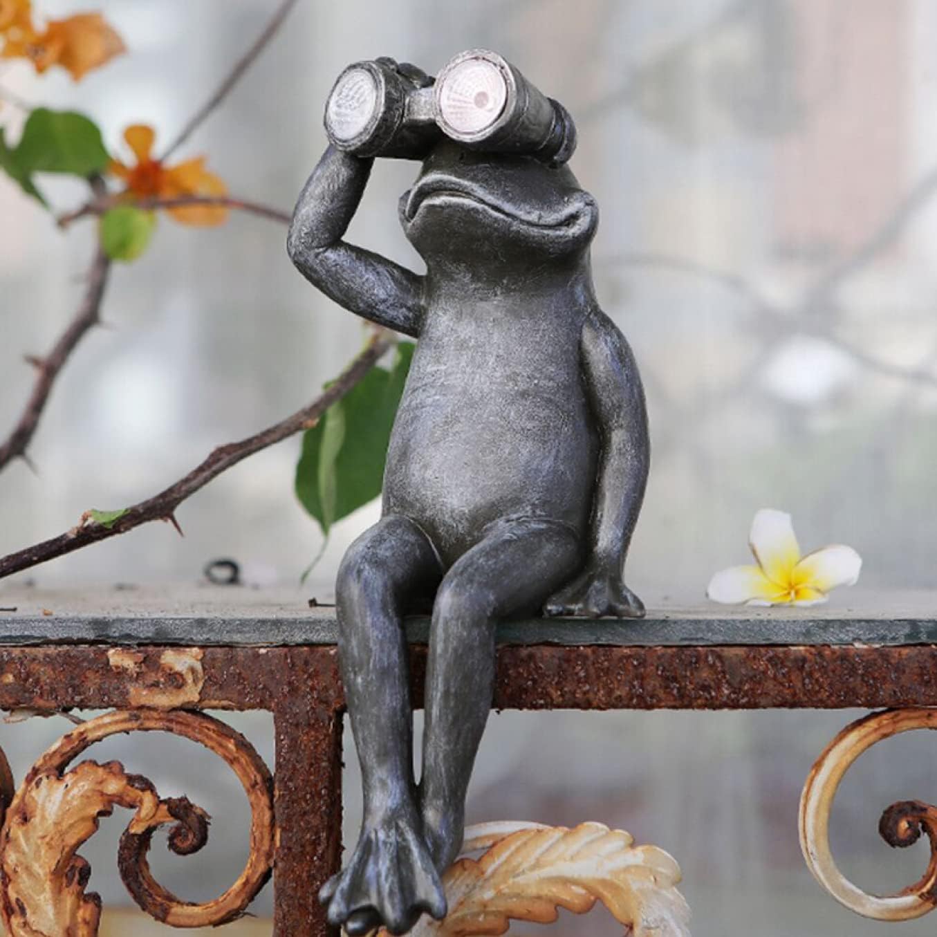 おもしろグッズ ガーデンライト ソーラー置物 フクロウ ガーデンオーナメント アウトドア デコレーション カエル 置物 アンティーク風 動物の置物 庭園灯 明るい F ねこ タイプ7 おしゃれ 癒しグ