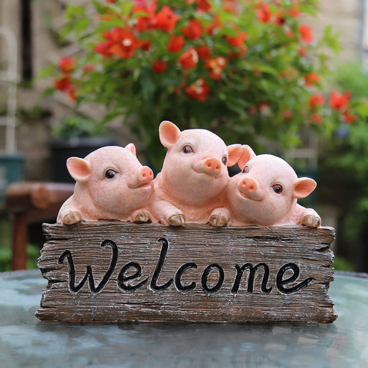 ウエルカムスタンド 雑貨 オーナメント 豚 犬 うえるかむボード ヒツジ 動物の置物 北欧雑貨 F ウェルカムボード welcomeボード 園芸装飾 インテリア 樹脂製 庭オブジェ おしゃれ タイプ(3)