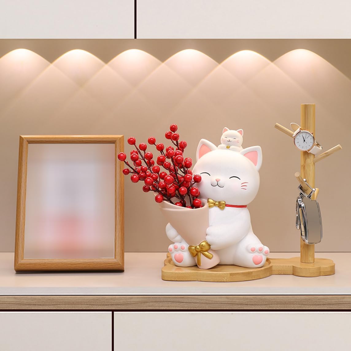 置物ねこキー収納皿を捧げるねこラビ...