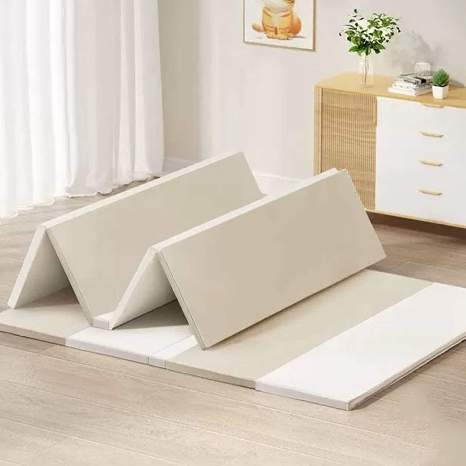 ベビーマット 180*150*4cm 極厚4.0cm 無地 純色 安全 無毒 無味 フロアマット おしゃれ 折りたたみ 子供 衝撃緩和 XPE素材 両面使用可 キッズ用プレイマット 遊び 楽しい 収納