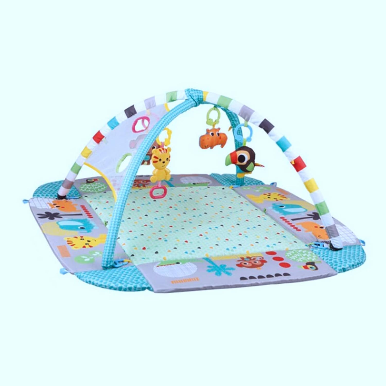 ベビージム 109*97.5*54cm プレイマット プレイジム 新生児 幼児 赤ちゃん おもちゃ付き ベビージムマット 音が鳴るピアノ ベビーおもちゃ 出産準備 ベビープレイマット 室内遊具 知育玩 2