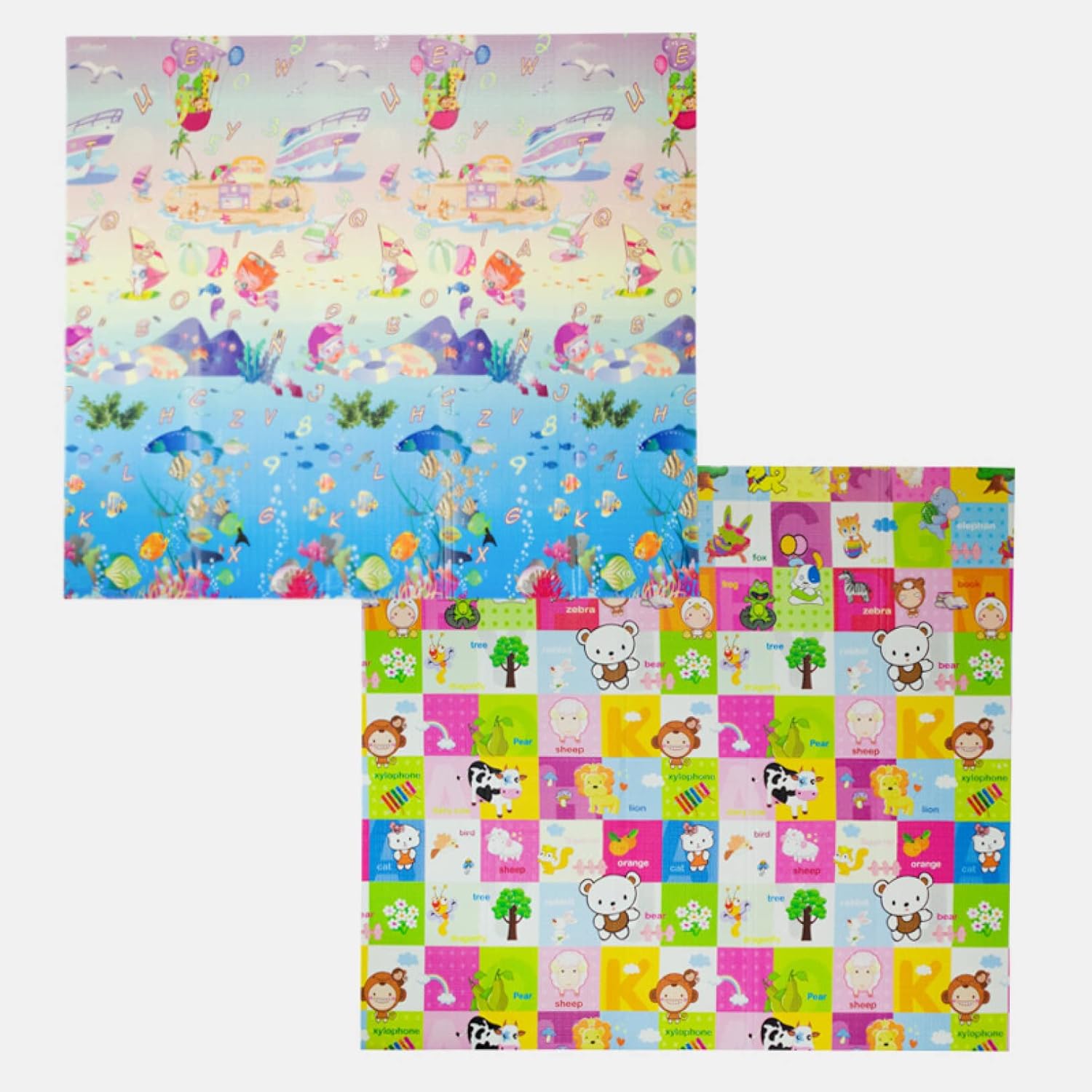 ベビーマット 180*200*1cm 滑り止め 収納 キッズ用プレイマット 衝撃緩和 防水 防音 遊び 学べる 可愛..