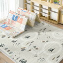 ベビープレイマット 200*180*1cm キッズ用プレイマット おしゃれ 防音 防水 折りたたみ 子供 薄手 厚手 両面使用可 収納 安全 無毒 無味 衝撃緩和 清掃簡単 安全素材 出産祝い ルーム