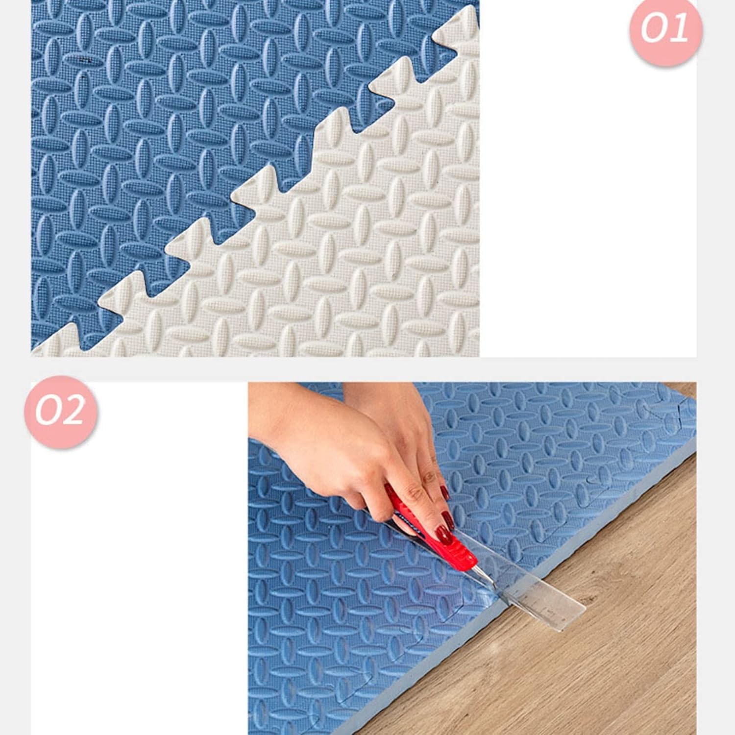 フロアマット ジョイントマット インテリア 厚み1.2cm カラーマット 防音 傷防止 ペット 赤ちゃん 60*60 (厚み2.1cm）4枚 ジョイントマット EVA 30cm 60cm 床暖房対応