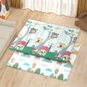 プレイマット 180*160*2cm 折りたたみ 子供 薄手 厚手 キッズ用プレイマット おしゃれ 可愛い 動物 防水 両面パターン 安全素材 安全 無毒 無味...