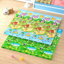 プレイマット 200*180*2cm 折りたたみ キッズ用プレイマット 可愛い動物 防水 子供 薄手 厚手 おしゃれ 収納 衝撃緩和 清掃簡単 安全素材 安全 無毒 無味 防音 両面使用可 出産祝い