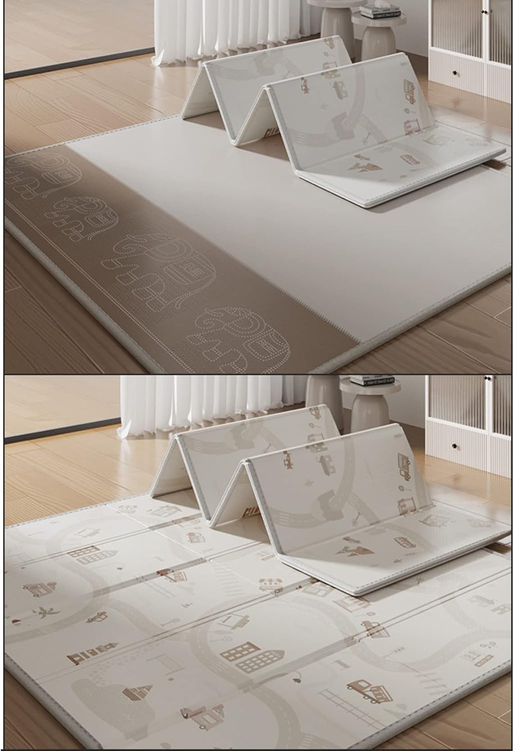 ベビープレイマット 150*180*2cm 折り畳み式 両面使用可 防水 防音 ジョイントマット 赤ちゃん キッズ用プレイマット シンプル おしゃれ 衝撃緩和 安全 無毒 無味 出産祝い ルームマット