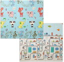 ベビーマット 200*180*1.5cm 折り畳み式 キッズ用 両面使用可 収納 フロアマット 可愛い 両面パターン 遊び 薄手 厚手 ジョイントマット 衝撃緩和 転倒防止 おしゃれ 清掃簡単 XPE