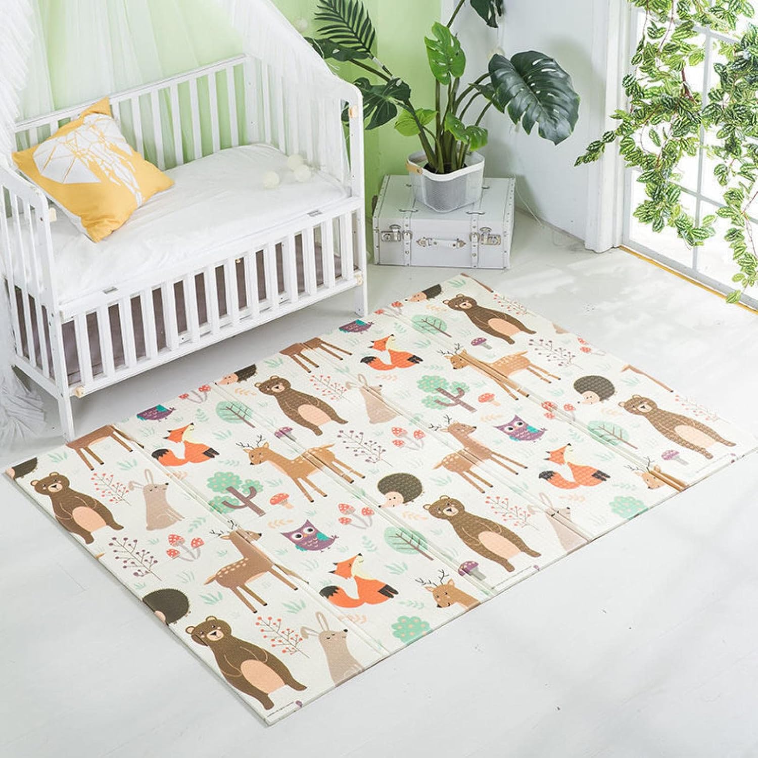 プレイマット 150*200*1cm 赤ちゃん シンプル 両面使用可 おしゃれ 折り畳み式 安全 無毒 無味 出産祝い キッズ用プレイマット ジョイントマット 防水 防音 衝撃緩和 ルームマット フロ
