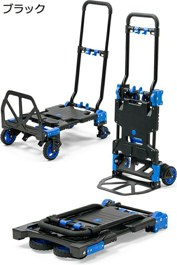 サンワダイレクト 台車 キャリーカート 軽量 ハンドキャリー 折りたたみ コンパクト 耐摩耗性 安定感 2WAY(2輪/4輪) 最大耐荷重137kg 静音 キャスター 運動会 買い物 防災用品 家庭用 旅行用