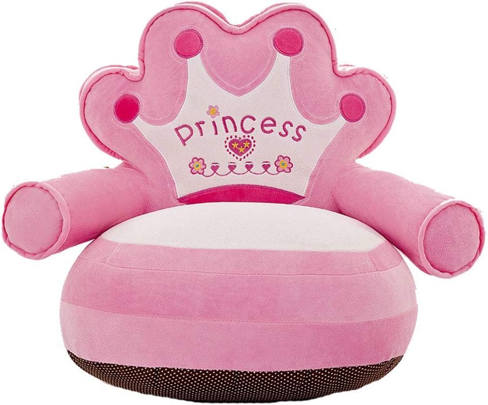 座椅子 子供のラウンドソファピンクキッズクラウンチェア 折り畳み式ソファー (色 : Powder)