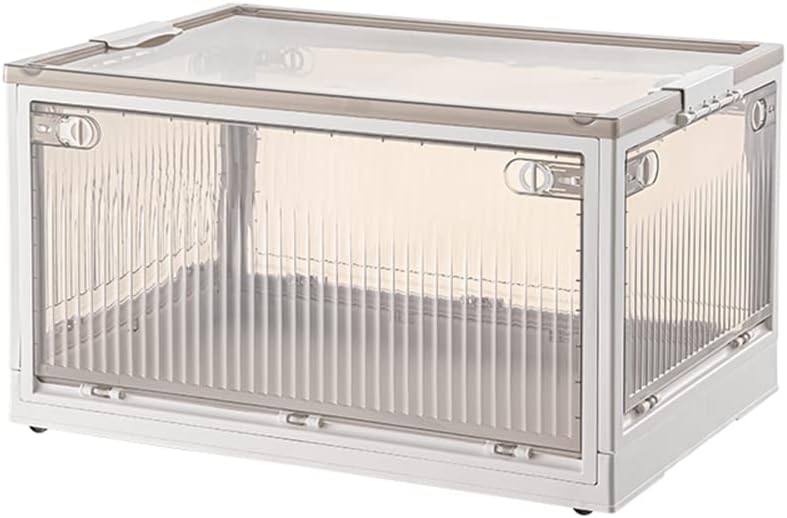 5面開閉 収納ボックス 全方向から取り出せる 折りたたみボックス 衣装ケース 収納ケース コンテナボックス ふた付き 積み重ね キャスター付き 布団 衣類 化粧品 小物 おもちゃ 押し入れ 組立簡単