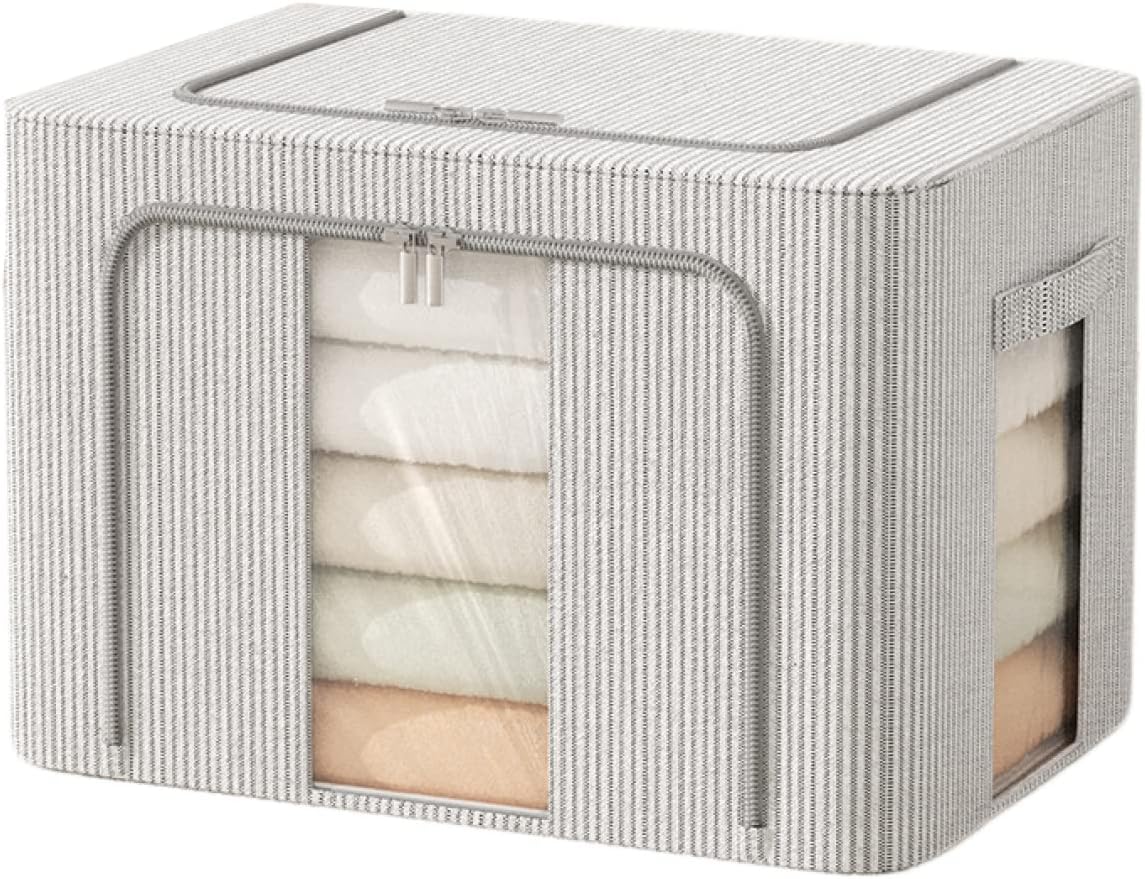 衣類 収納ケース 大容量 ふた付き 折り畳み クローゼット 透明窓付き 収納ボックス 布団収納 60*42*40cm 防水 頑丈 高耐久性 防塵 防湿 丈夫 スタイル6 ワイヤー入り 積み重ね 衣