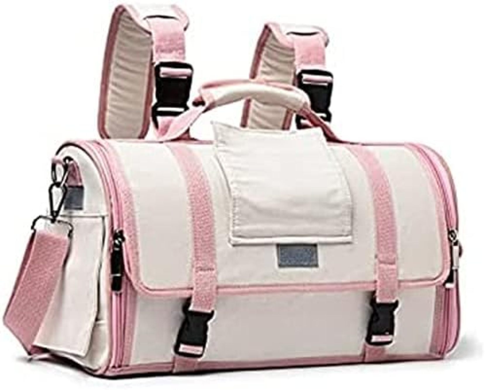 　　　 ◆◇◆売れている秘密◆◇◆ 材質：キャンバス。おすすめのペット：猫（＜7.5kg）、小型犬(＜5kg）、うさぎ、小動物。受診に行く、ドライブ、キャンピング、旅行、通院、散歩、災害避難などのお出かける時に非常に役に立ちます。 メッシュ窓付きデザイン：両側と正面にメッシュ窓があり、ペットに新鮮な空気を与え、窮屈な感じを与えません。 快適な使用感：柔らかな素材でできたハンドルやショルダーストラップは手の圧力を軽減し、疲れにくい設計です。 多機能な使い方：手提げ、肩掛け、ドライブボックス、スーツケースに対応し、様々なシーンで活躍します。 便利なポケット付き：片側にはペットのスナックやおもちゃを置くのに便利なポケットが付いています。 　　　◆◇◆注意事項◆◇◆ご覧のモニターの環境、撮影環境により実物と色味が異なって見える場合がございます。湿った状態で他のものと擦り合わせると色が移る恐れがあります。濃色品の洗濯時は、白色、淡色と分けて洗ってください。説明 【機能充実】3wayペットキャリーバッグ - 耐荷重7.5kgの軽量キャンバス素材で快適な旅行をサポートします！ - 犬や猫に最適なリュック型設計【大きいサイズ】絶妙なベージュカラー【通気性抜群】散歩やドライブ、電車移動に最適！材質：キャンバス。おすすめのペット：猫（＜7.5kg）、小型犬(＜5kg）、うさぎ、小動物。受診に行く、ドライブ、キャンピング、旅行、通院、散歩、災害避難などのお出かける時に非常に役に立ちます。 メッシュ窓が両側と正面についており、ペットに新鮮な空気を与え、窮屈な感じを与えません。 ハンドルは柔らかな素材でできており、使いやすく手の圧力を軽減するグリップデザインが特徴です。 ショルダーストラップはバックル付きで丈夫で耐久性があり、使いやすく手間も省けます。 4way使える手提げキャリーバッグで、獣医への健診やアウトドアの旅行、お散歩、航空便などさまざまなシーンで活躍します。