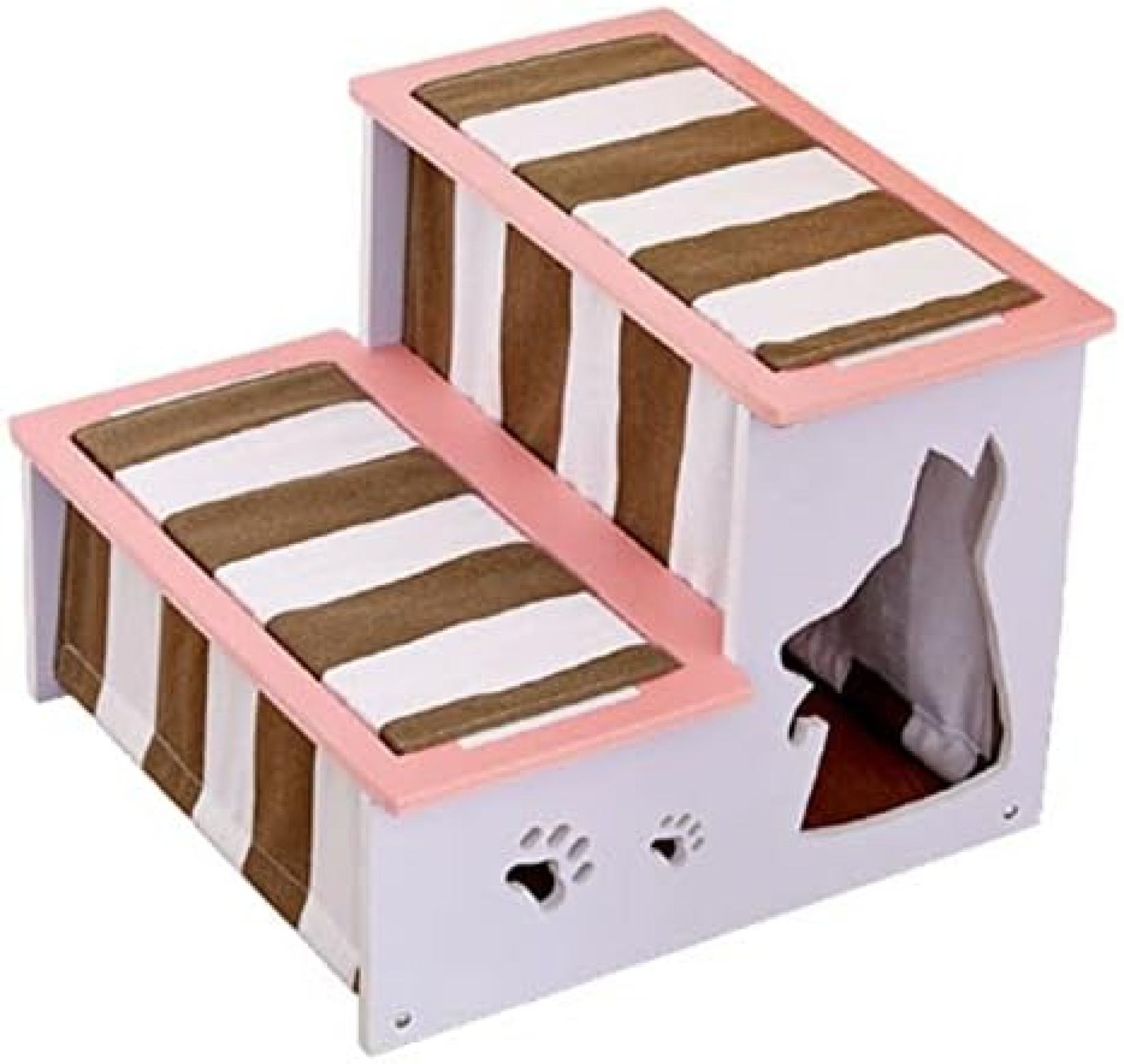 　　　 ◆◇◆売れている秘密◆◇◆ ■2段 L40cm*W40cm*H30cm 1.9KG | 3段 L60cm*W40cm*H46cm 3KG 耐荷重15kg 素材：キャンバス、パイン 木製の階段でありながら、犬や猫の関節に負担をかけず安全に利用できます。 ベッドやソファなど、様々な家具に適した多用途なペット用ステップ。ペットの関節の問題を解消します。 軽量かつ安定した作りで、室内外の使用に適しています。移動も簡単で、ソファやベッドに登るのが便利です。 小型犬や高齢の犬に最適なペット用ステップ。安心して利用でき、共同生活を快適にします。 　　　◆◇◆注意事項◆◇◆ご覧のモニターの環境、撮影環境により実物と色味が異なって見える場合がございます。湿った状態で他のものと擦り合わせると色が移る恐れがあります。濃色品の洗濯時は、白色、淡色と分けて洗ってください。説明 木製犬用スロープ ペット用ステップ 2段 ピンク L40cm*W40cm*H30cm | 抗菌防臭 足腰負担軽減 | シニア犬に最適 | 組み立て簡単 安全 耐久 | ドッグステップ ペットグッズ■2段 L40cm*W40cm*H30cm 1.9KG | 3段 L60cm*W40cm*H46cm 3KG 耐荷重15kg 素材：キャンバス、パイン 安全な木製階段は、犬や猫の関節を保護し、家具と調和するスタイリッシュなデザインです。 ベッドやソファに最適なペット用ステップは、犬や猫の健康を保つために必須アイテムです。 多機能ペットステップは、ベッド、ソファ、庭など様々な場所に適しており、移動も簡単です。 非常に実用的なペット用アクセサリーは、慣らし期間を経て、犬や猫の生活をより快適にします。