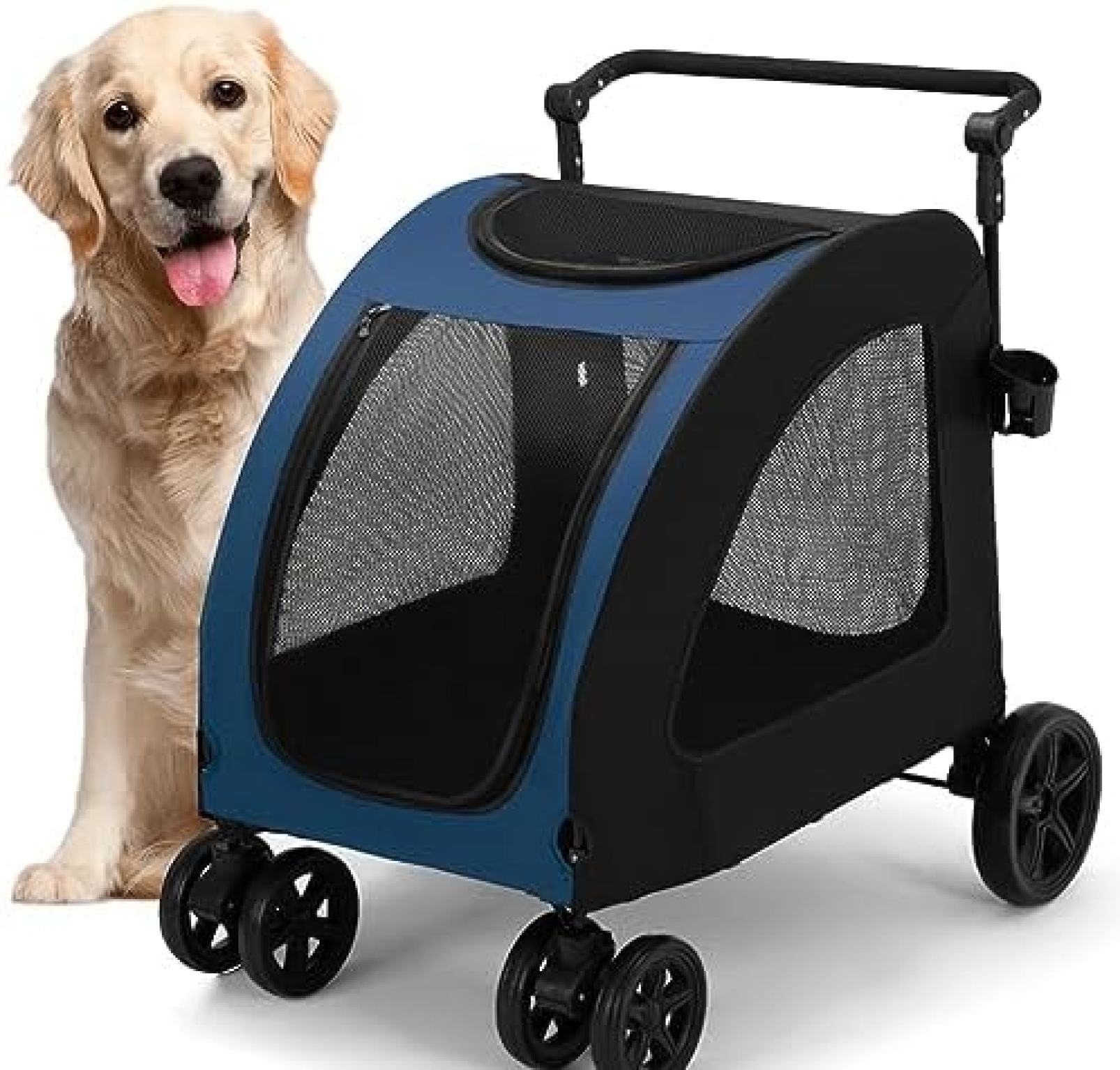 　　　 ◆◇◆売れている秘密◆◇◆ 【中型犬と大型犬に適しています】：この犬 カートは中型犬と大型犬用に特別に設計されており、購入する前にサイズが家や車に入るのに便利かどうかを確認してください。 展開サイズ：125X65X108CM； 車輪付きの折りたたみサイズ：125x65x39cm。最大荷重：50kg。 【大型犬にも対応】：この犬用カートは中型犬から大型犬まで利用可能で、サイズや重量に十分配慮された設計です。 【折りたたみ＆調整可能】：ハンドルの取り外しや折りたたみが簡単で、持ち運びや収納に便利。ハンドルの高さも自在に調整できます。 【優れた操作性】：衝撃吸収ホイールとダブルブレーキ付きの大型タイヤが、様々な地形でも安定した走行を可能にします。 【快適な空間】：ナイロンメッシュと窓からの通気性が良く、ペットに快適な空間を提供。ジッパー付きドアでの出し入れもスムーズです。 　　　◆◇◆注意事項◆◇◆ご覧のモニターの環境、撮影環境により実物と色味が異なって見える場合がございます。湿った状態で他のものと擦り合わせると色が移る恐れがあります。濃色品の洗濯時は、白色、淡色と分けて洗ってください。説明 大型犬用ペットカート！360°回転する前輪とブレーキ付き後輪で、犬と一緒にお出かけをさらに楽しいものにします。50Kgまで耐える頑丈な作りで、猫と犬の両方に対応した多機能設計が素晴らしい！さらに折りたたみ可能で収納も便利です。外出に便利なトラグロの大型犬ペットカートをぜひお試しください。【中型犬と大型犬に適しています】：この犬 カートは中型犬と大型犬用に特別に設計されており、購入する前にサイズが家や車に入るのに便利かどうかを確認してください。 展開サイズ：125X65X108CM； 車輪付きの折りたたみサイズ：125x65x39cm。最大荷重：50kg。 中型犬と大型犬に適しており、展開サイズは125X65X108CM。最大荷重は50kgまで対応しています。 折りたたみ可能で調整可能。ハンドルを取り外すと、わずか9kgの軽さで持ち運びが便利です。ハンドルの高さも調整可能で、使用が便利で省力化されています。 大きなタイヤは衝撃吸収ユニバーサルホイールで、安定した乗り心地を提供します。後輪にはダブルブレーキもついて安全性を確保しています。 通気性があり快適。左右にはナイロンメッシュがあり、良好な空気循環を確保し、窓から犬が頭を出せるようになっています。ジッパー付きドアで犬の乗り降りも簡単です。