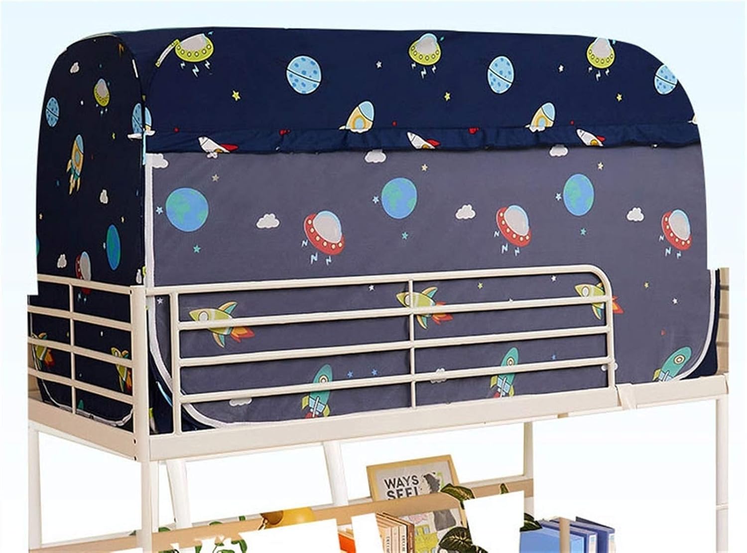 ベッドテント ? ポップアッププライバシーテント シングルサイズベッド用 蚊帳の無料取り付け 二段ベッ..