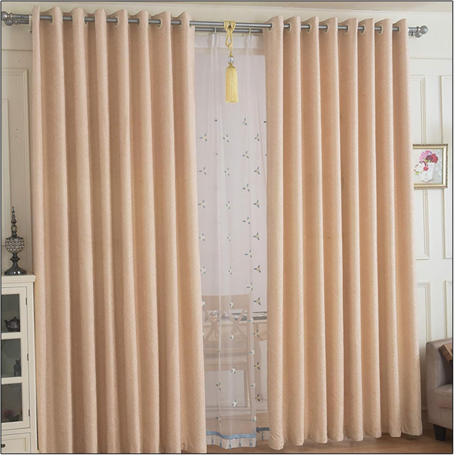 ブラックアウトカーテンミシン目スーパーソフト断熱ペンシルプリートブラックアウトカーテンベッドルー..