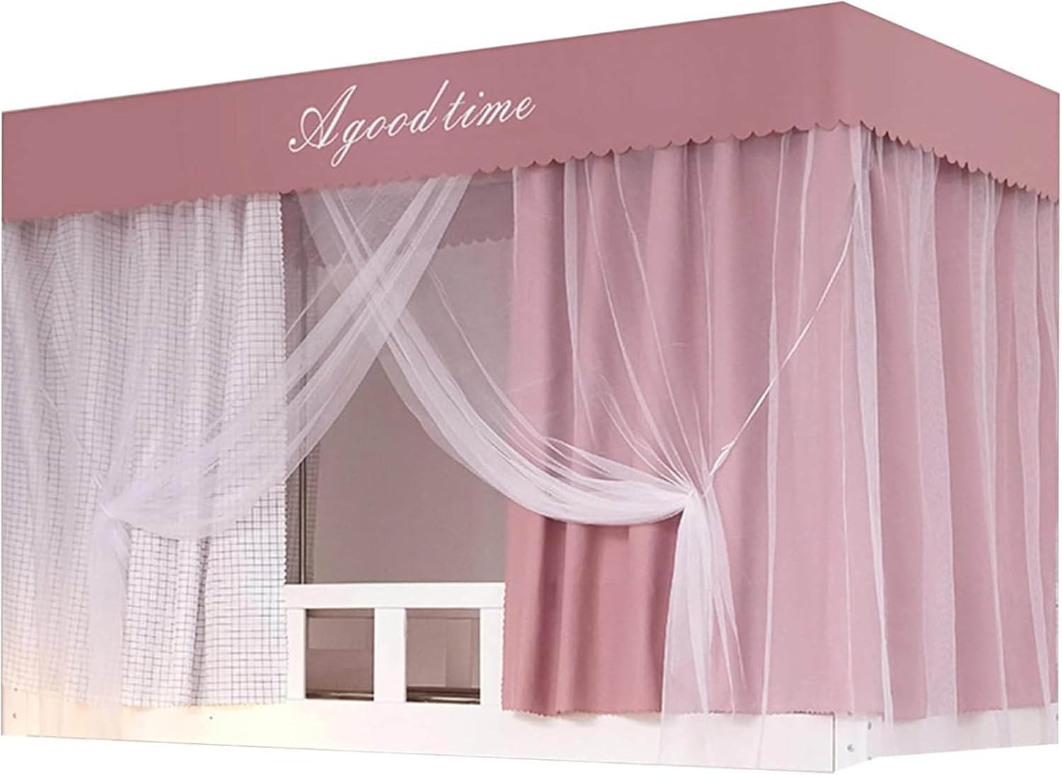 蚊帳 学生寮 上段と下段蚊帳 シングルベッド 室内カーテン ベッドテント プライバシーテント 取り付け..