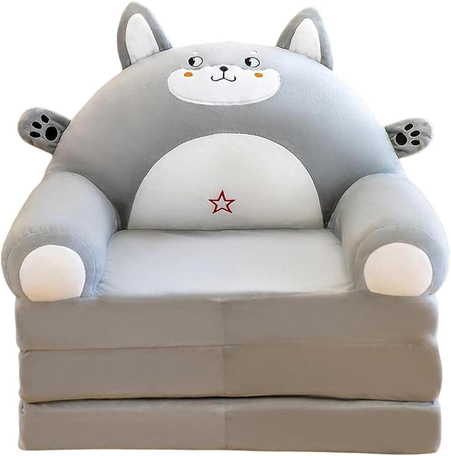 ベビーソファー 折りたたみ式 動物 ふわふわ 子供用 ソファー 軽量 キッズソファーベッド 座布団 背も..