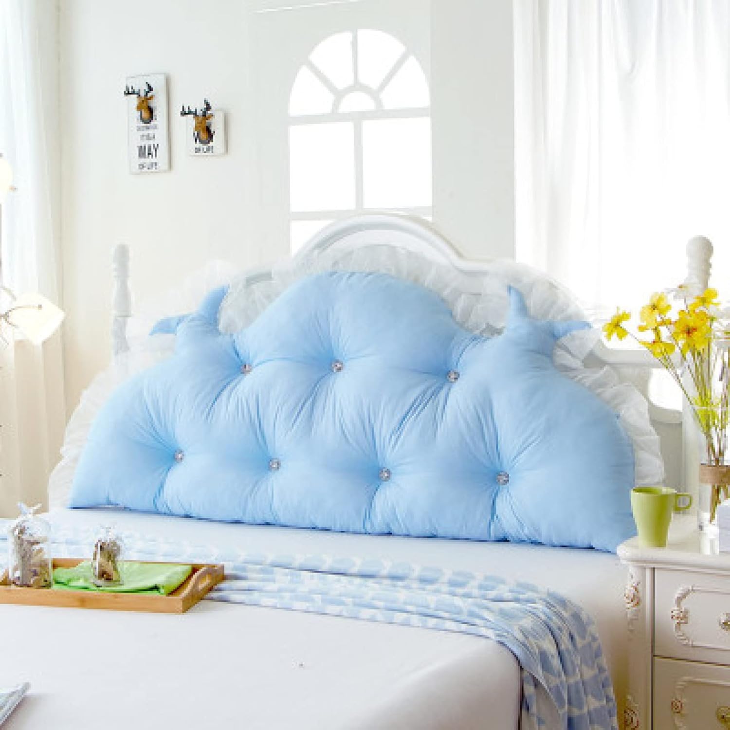 背もたれ ベッドクッション ダブルベッド テレビ枕 うつぶせ寝クッション 取り外し可能 洗濯可能 オフ..