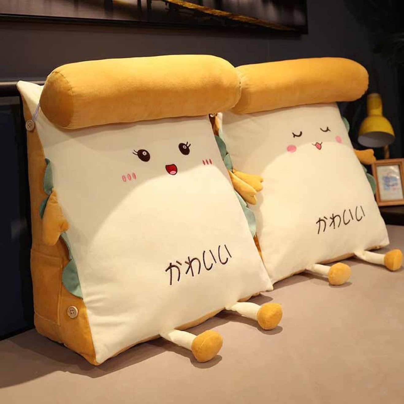 三角枕 三角クッション 背もたれ 腰掛クッション スタイリング2 3段階調節可能 筒型枕付き 側面ポケット ベッド オフィス 洗える プレゼント 35*15*40cm ギフト おしゃれ 座椅子 大きい [2]