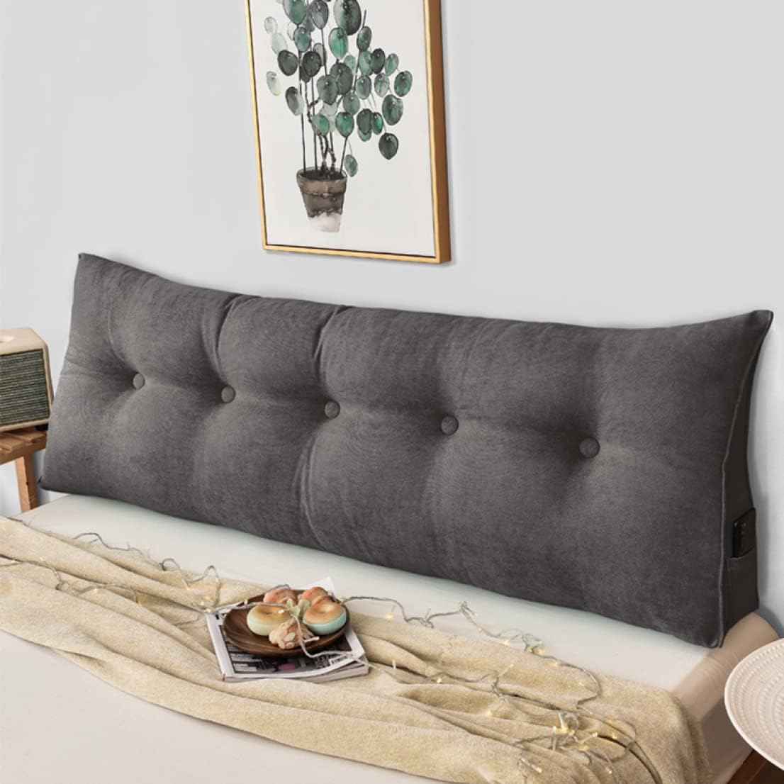 背もたれ クッション 三角クッション ベッド 大きい 雑貨 三角枕 クッション背もたれ 座椅子 背もたれクッション 三角クッション ベット ソファ おしゃれ カラー 60*20*50 ベッドクッション [2]