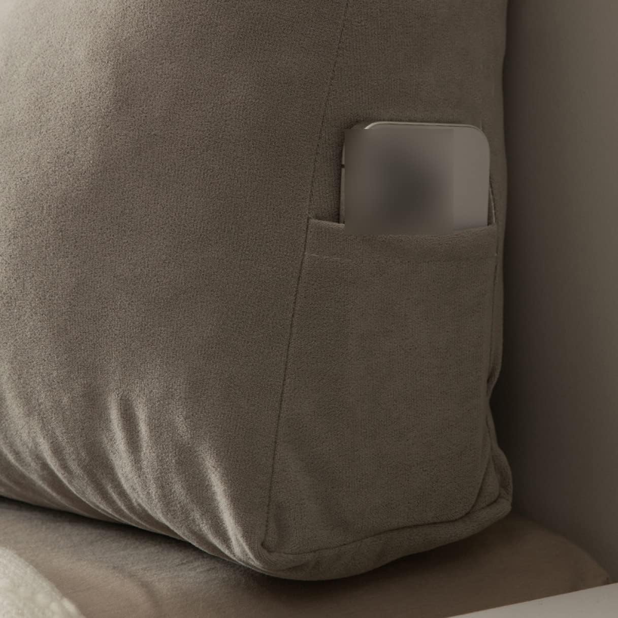 三角形ソファベッドバッククッション 中綿入り カラー 姿勢サポート 背もたれ 枕 120*12*40 読書用枕 取り外し可能なカバー付き 三角クッション ウェッジ ソファークッション ロング枕 腰 ま [3]