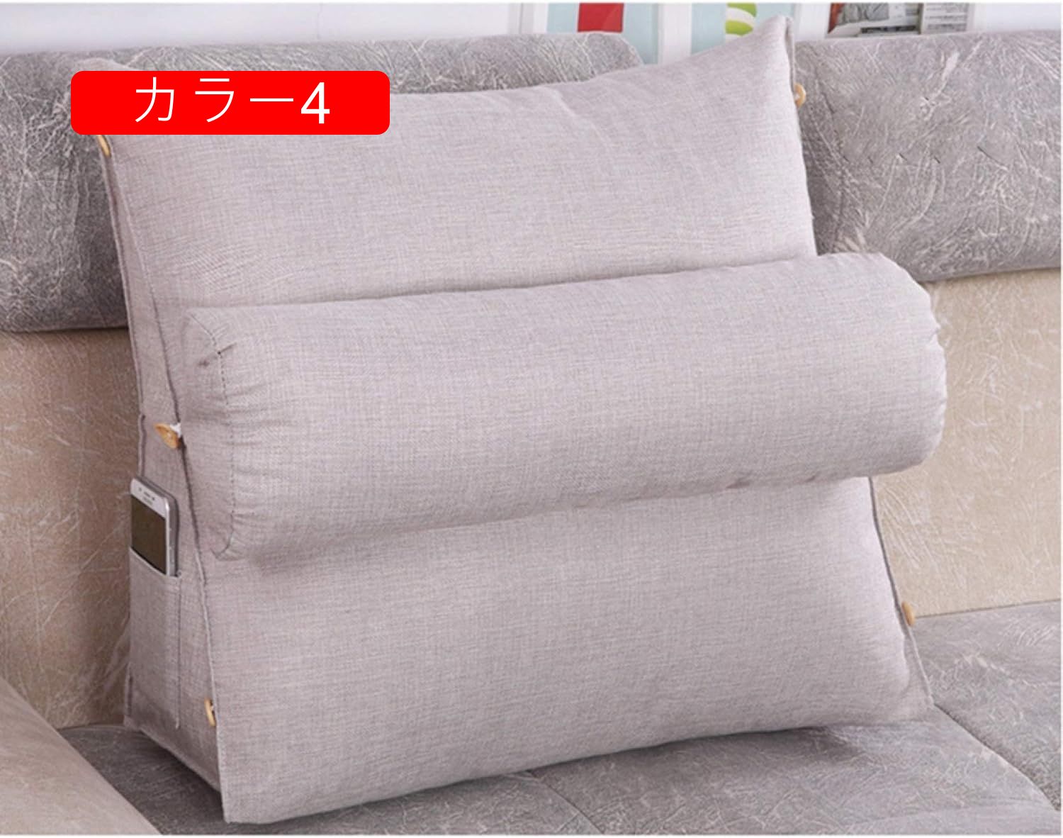 腰枕 背当てクッション 60*50*20cm 枕 三角枕クッション 三角 おしゃれ 背もたれ 低反発 ベッドサポート リラックス レストクッション 洗える 柔らかい カラー4 シンプル 読書クッション