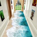 ロングマット 3D 魚 ロビー 滑り止め ラグ お年寄り 60*220cm カーペット 家庭用 インテリア 水 ハス柄 北欧 池 ズレ防止 葉柄 エレガント 薄型 床保護 長め ソファ 廊下敷き 海