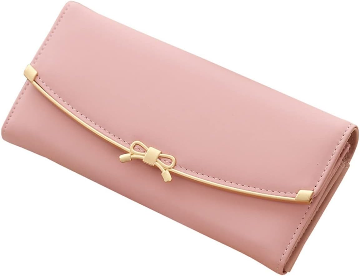 【20%OFFクーポン】二つ折り 長財布 レディース ピンク リボン かぶせ蓋 ボタン フ...