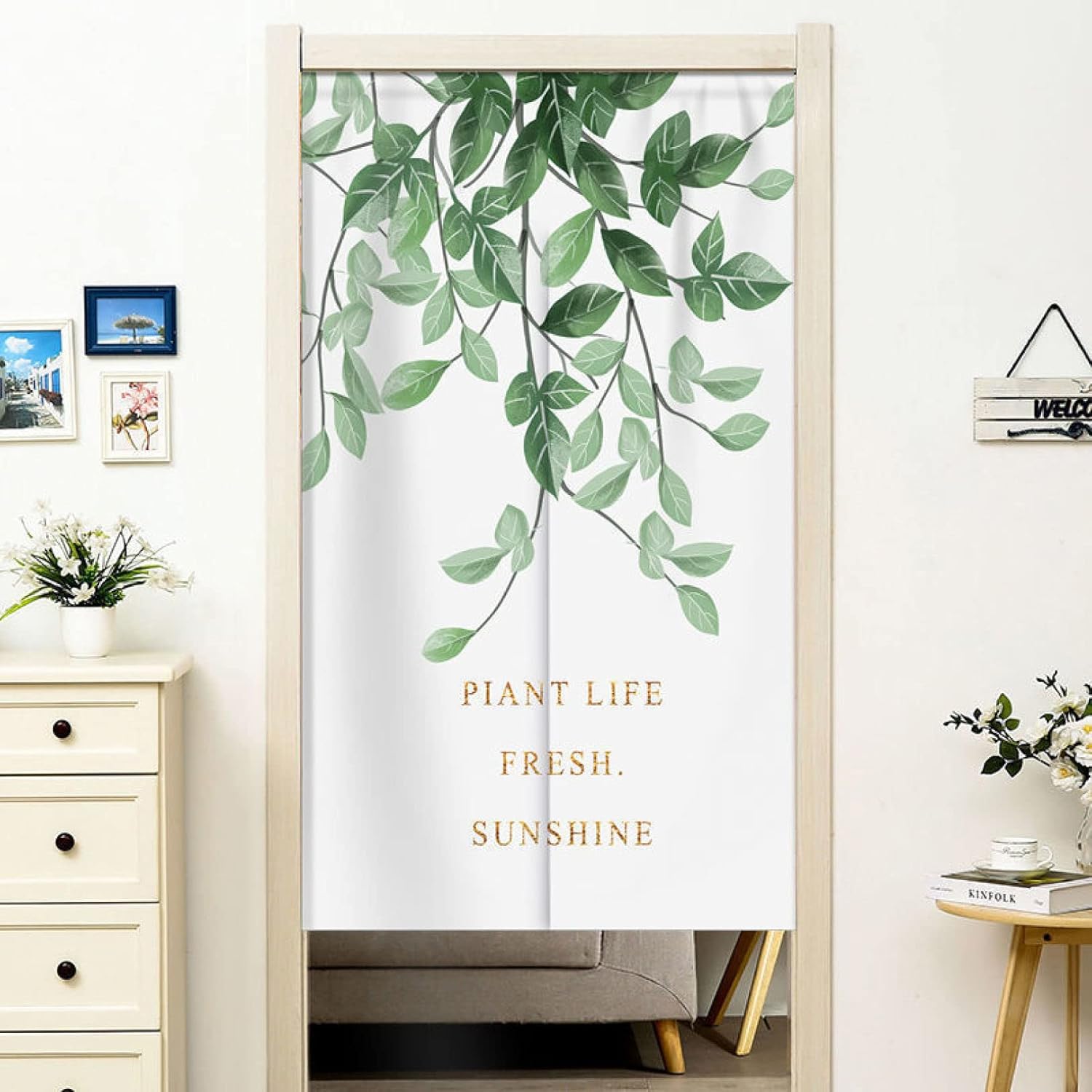 のれん おしゃれ 120 暖簾 厚手 熱帯バナナの葉 半間幅 ボタニカル 80*120cm のれん インテリア 簡約 7..