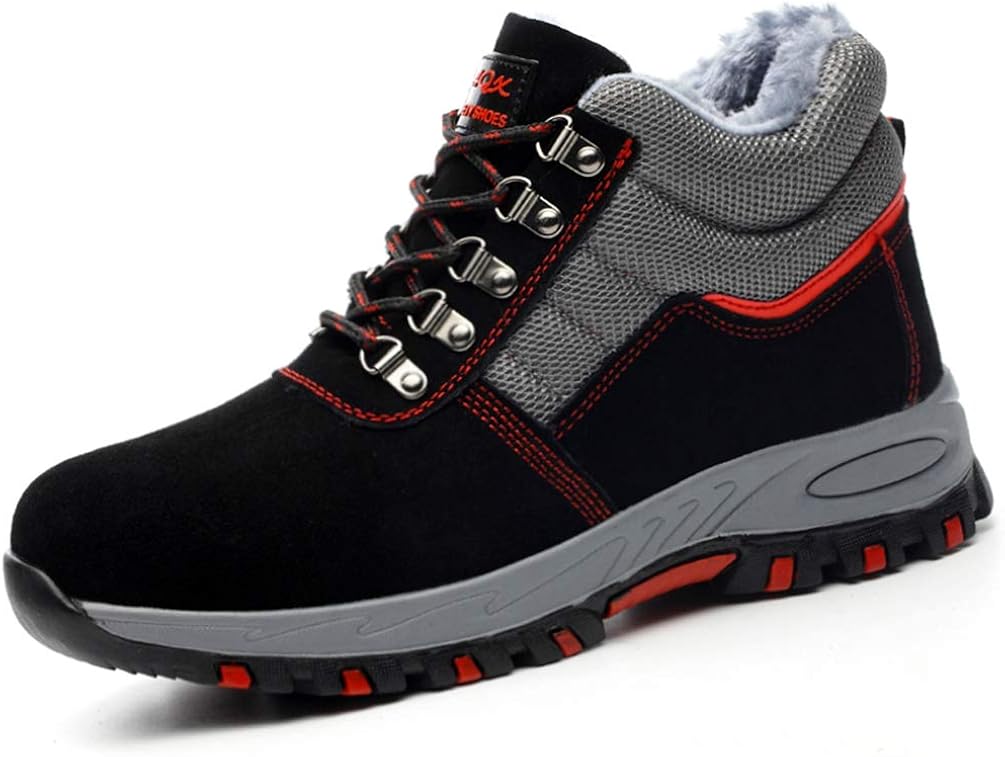 楽天大森麗萱ハイカットシューズ作業ブーツ安全靴メンズレディースボア付き裏起毛防寒秋冬あったかレースアップスニーカータイプスポーツアウトドアハイキングブーツトレッキングクッション性大きいサイズ冬用ブーツ
