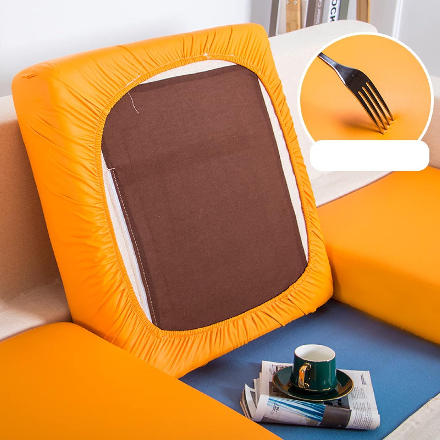 ソファーカバー レザー調 肘なし 肘無し A 北欧 おしゃれ 洗える ウォッシャブル カラー キズ防止 汚れ防止 防水 ソファー保護 伸縮素材 ストレッチ ズレない 合皮 合成皮革 レザー 防塵用 ソ [3]