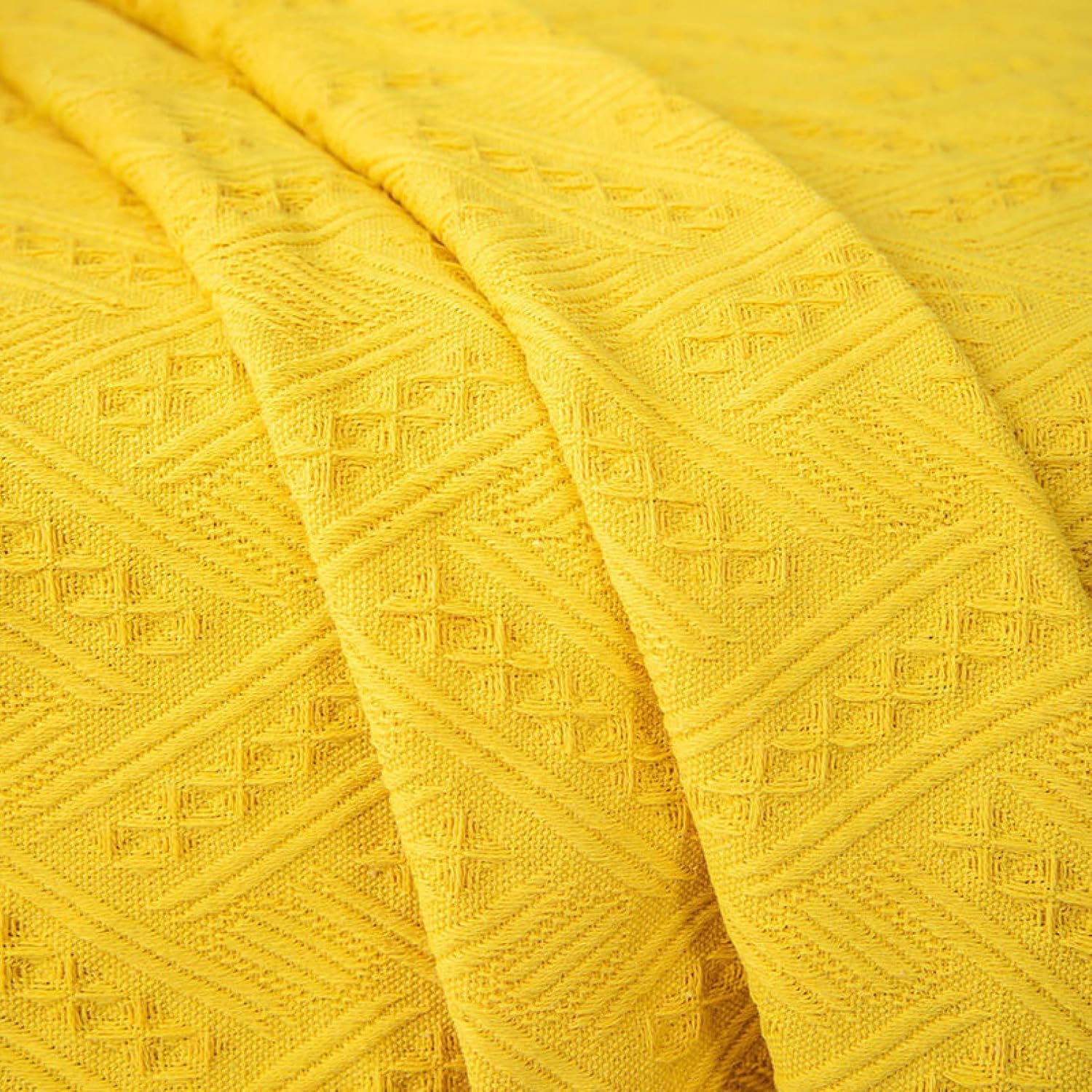 レジャーシート 折りたたみ マルチカバー 北欧風 おしゃれ ブランケット フリンジ付き ソファー用 ひざ掛け 掛け毛布 軽量 イエロー 膝掛け お花見 マット 無地 もうふ 130*180 肩掛け ア