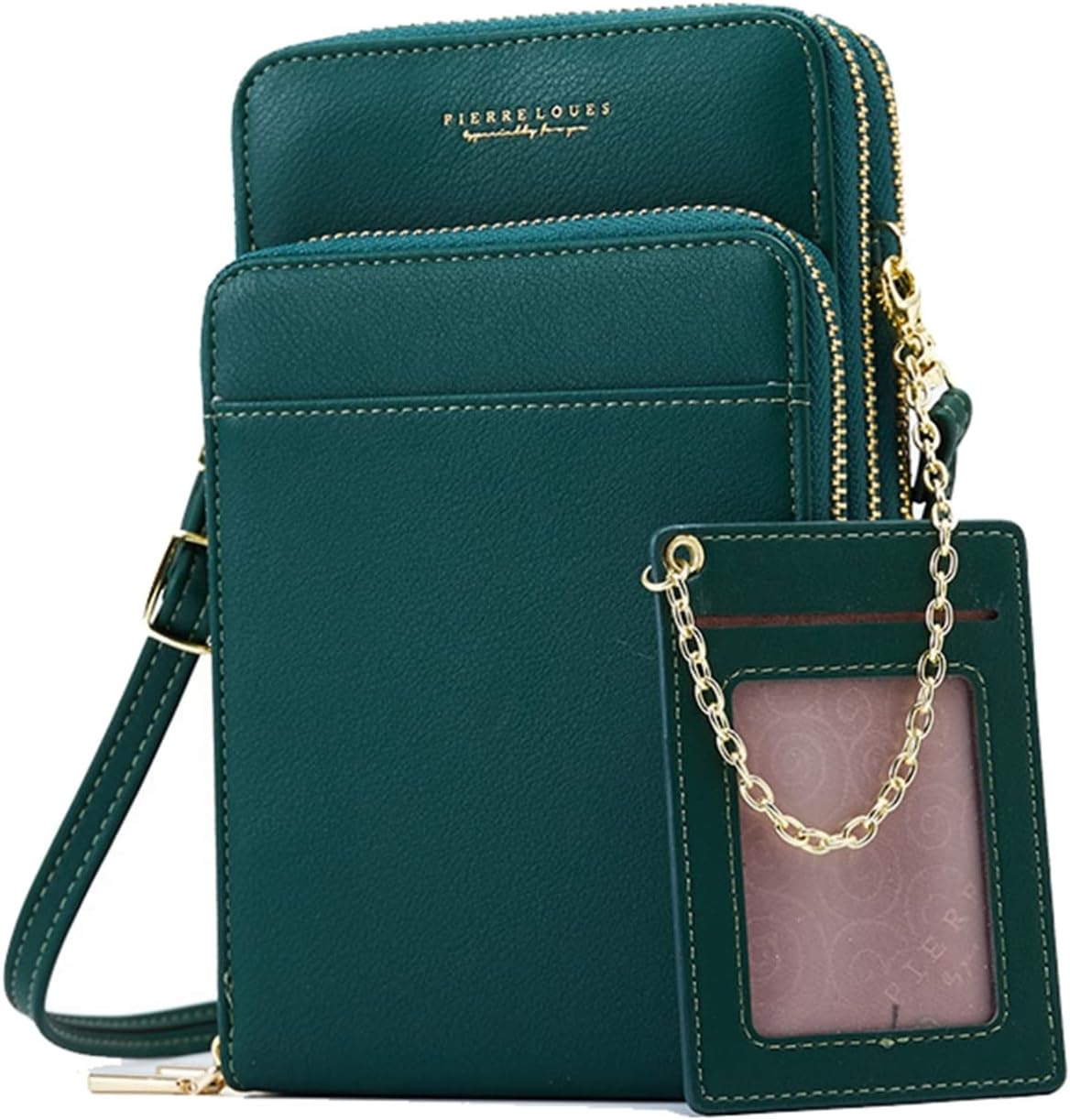 多機能 スマホポーチ レディース 財布 ポシェット カードケース付き 人気 ショルダーバッグ 斜め掛けバッグ ミニ 大容量 ウォレット カード入れ レザー 耐久性 大容量 派手 エレガント 母の日 ギ(4)