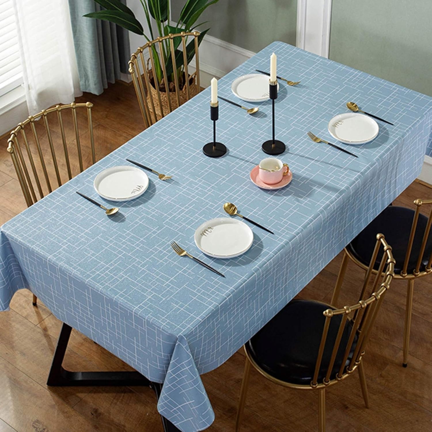 テーブルクロス 撥水加工 PVC製 汚れ防止 レザー調 テーブルマット 食卓カバー 北欧風 長方形 家庭用 業務用 ビニール テーブルカバー 防水 おしゃれ レストラン 135*220cm ホテル テ