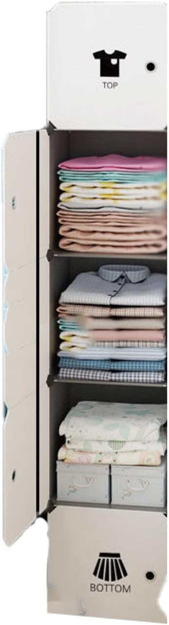 ワードローブ 収納ボックス クローゼット おしゃれ 組み立て式 白 10扉 DIY 収納家具 衣類収納衣装ケース F 鉄筋の骨組 天然樹脂素材 耐久性 防塵 大容量 衣類収納 組み立て 便利 収納 収