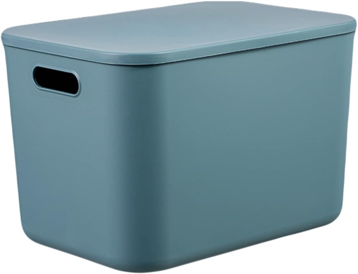 収納ボックス プラスチック 36*26*16cm 収納ケース フタ付き 大容量 取っ手付き おしゃれ スタッキングボックス 積み重ね スタッキング 戸棚収納 ブルー 寝室 バスルーム 収納BOX 収納